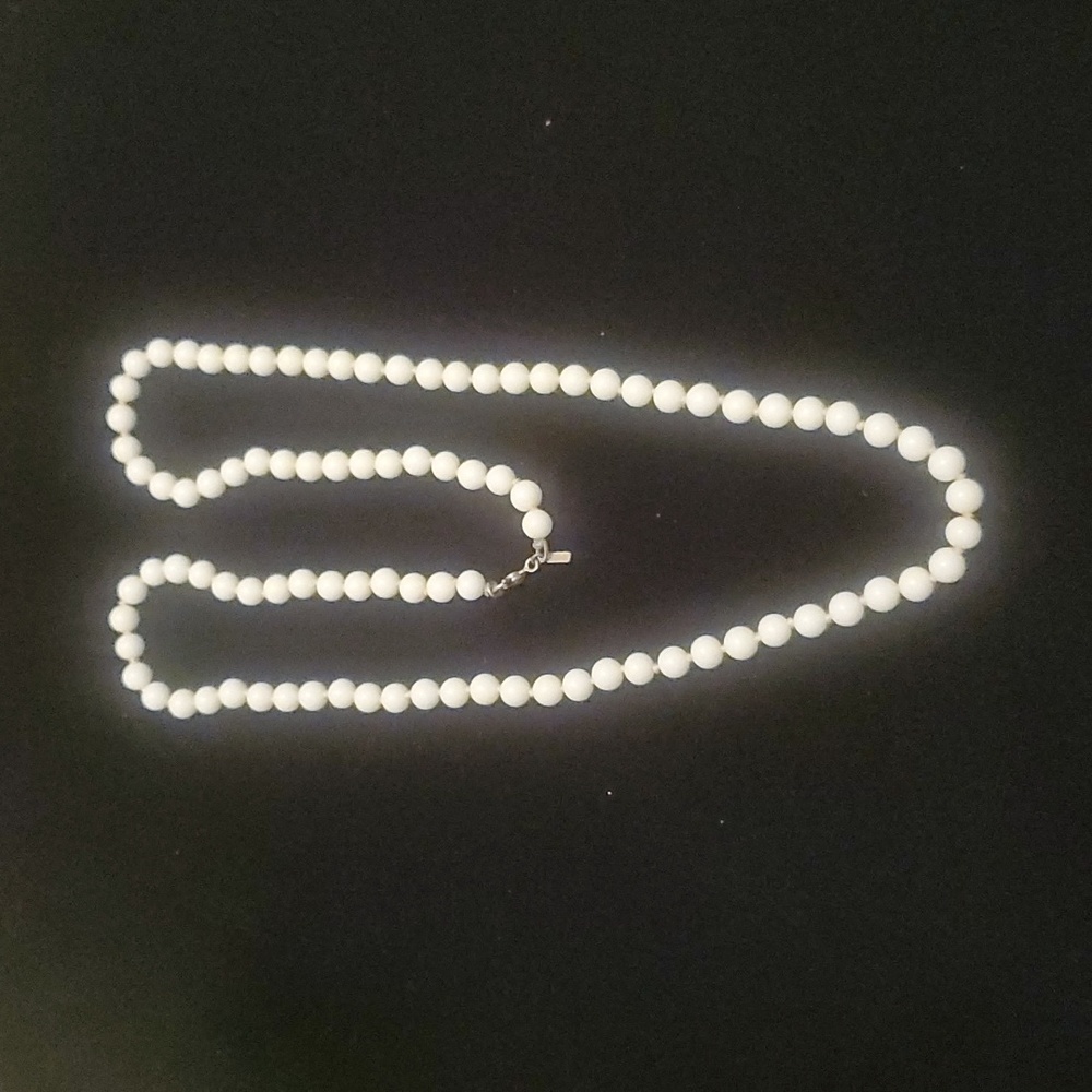 Vintage Monet Tiny Beads Necklace - White